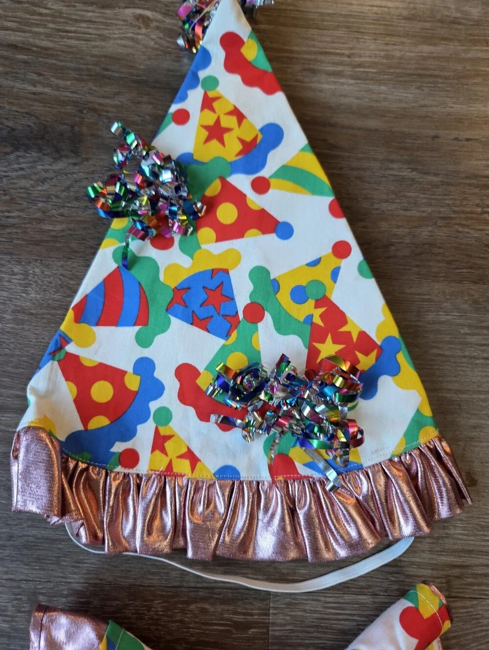 Vintage Hand Made Toddler Clown Halloween Costume with Hat and Collar